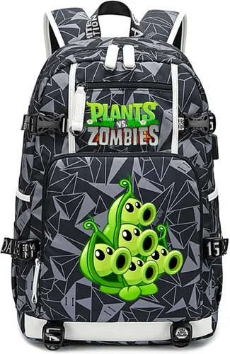 Miniatura 28 de ISaikoy Game Plants vs. Zombies - Mochila de hombro para libros, mochila escolar, color gris, Gris 15, Mochilas Daypack