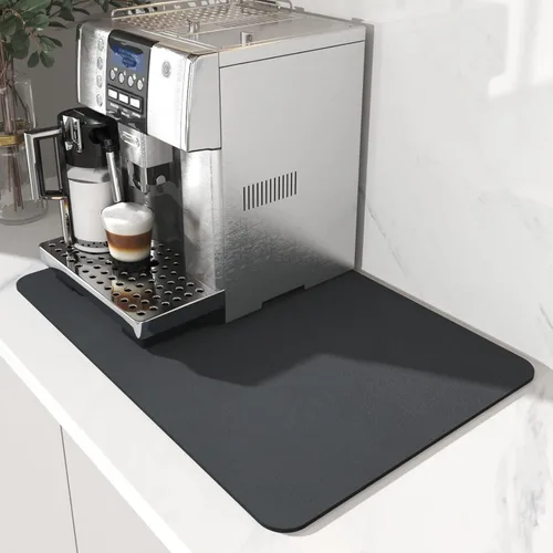 Miniatura 16 de AMOAMI Tapete de café absorbente con parte trasera de goma para secar platos para encimera de cocina, accesorios de bar para debajo de la cafetera