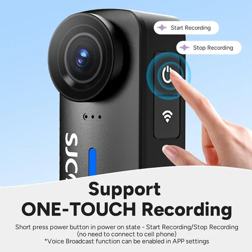 Miniatura 7 de SJCAM Mini cámara corporal C110+4K: estabilización giroscópica de 6 ejes, cámara de acción POV magnética gran angular de 170°, resistente al agua