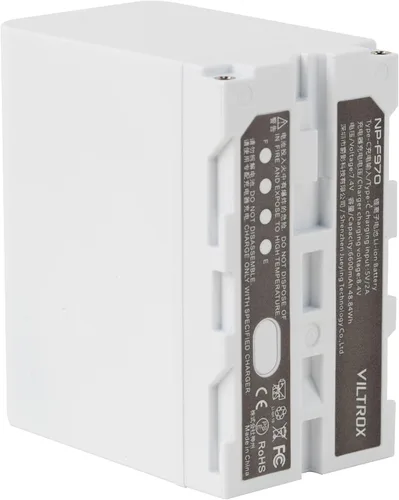 Miniatura 7 de VILTROX NP-F970 Batería 7.4V 6600mAh 48.84Wh, NP F970 Batería para videocámara para luz de anillo y luz de video (paquete de 1)