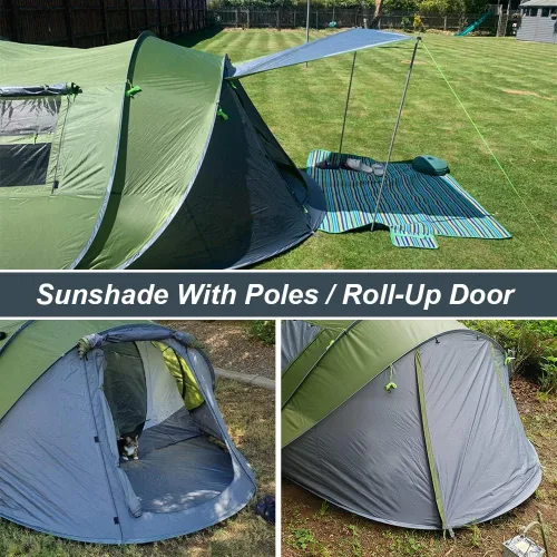 Miniatura 6 de 6 Person Easy Pop Up Tents for Camping - AYAMAYA Double Layer Waterproof Instant Tent with Vestibule & Porch, Large Size Family Tent Automatic Setup