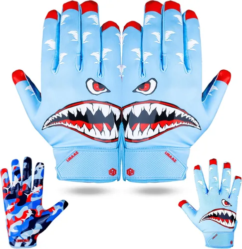 Miniatura 8 de LISAAZ Football Gloves Tacky Sticky Wide Receiver Youth Football Gloves that Locks the Catch to Boost Game Day Breathable no Slip Palm for Kids Boys