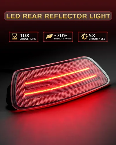 Miniatura 2 de Luces Reflectantes LED para Parachoques Trasero Compatibles con Luz Antiniebla para Jeep Compass 2011-2017, Conjunto de Luces para Grand Cherokee