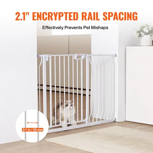 Miniatura 5 de VEVOR - Puerta de bebé extra ancha de 29.5-46" para escaleras, puerta de cierre automático para perros para la casa, puertas para mascotas de fácil