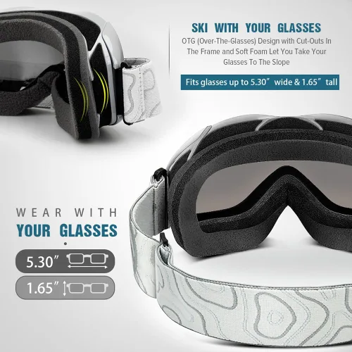 Miniatura 156 de OutdoorMaster OTG Gafas de esquí – Gafas sobre lentes para esquí y snowboard para hombres, mujeres y jóvenes – 100% de protección UV A1-vlt 46%