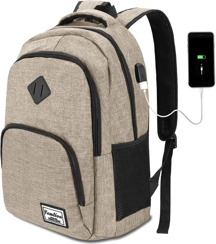 Miniatura 16 de Mochila escolar YAMTION para adolescentes, mochila con USB para preparatoria y universidad, camuflaje azul