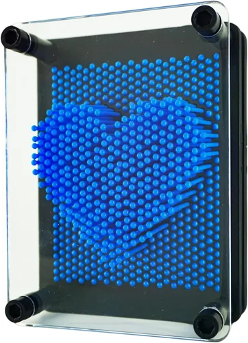 Miniatura 8 de 3D Pin Art Juguete Sensorial Tamaño 5x3.7 Pulgadas Agujas Pin Impresión Juguete Intelectual Divertido Rainbow Juguetes, Azul Claro Azul claro 5x3.7