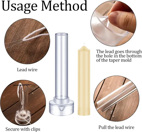Miniatura 5 de Molde de vela cónica de 2 piezas para hacer velas de emergencia y velas de mesa con mechas de alambre, kit de herramientas