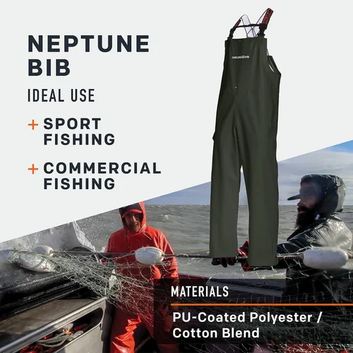 Miniatura 4 de Grundens Mens Neptune Commercial Fishing Bib Pants Waterproof, Adjustable