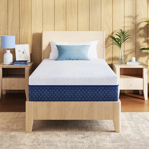 Miniatura 13 de Colchón de espuma viscoelástica de gel de té verde Twin de 6 pulgadas con funda extraíble lavable, firmeza media, cama en una caja, certificado