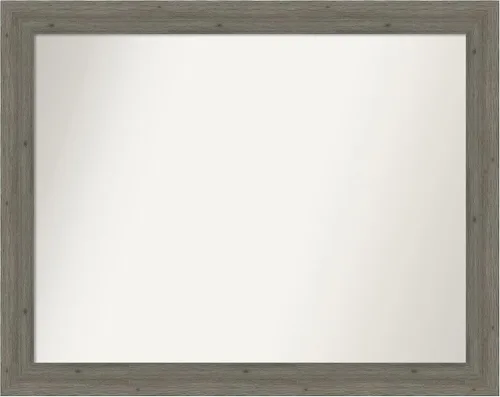 Miniatura 403 de Amanti Art Espejo de pared personalizado no biselado (24.5 x 24.5 pulgadas), marco gris marrón alta, varios tamaños personalizados, espejo de baño