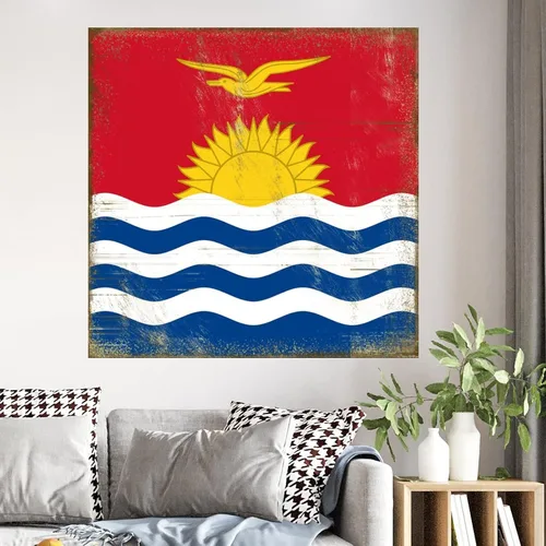 Miniatura 4 de Calcomanías de pared con bandera nacional de Kiribati, mural patriótico de Kiribati, recuerdo de la ciudad del país, arte de pared, póster Estilo-5
