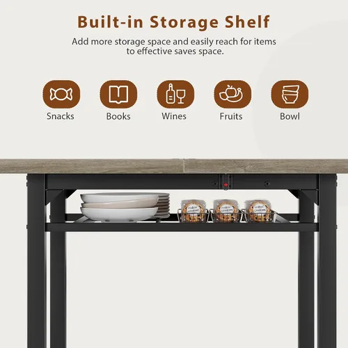 Miniatura 7 de MapleGrace Juego de mesa de comedor para 4, mesa de cocina extensible con 4 sillas de comedor tapizadas de piel sintética, juego de mesa de cocina