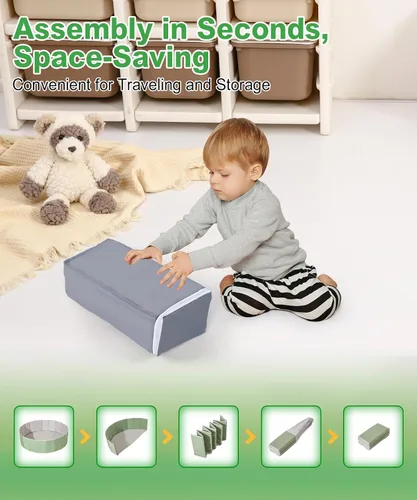 Miniatura 4 de TRENDPLAY Pozo de pelotas para niños pequeños, bebés, niños y perros, tienda de campaña plegable, corralito de juegos para gatear, casa
