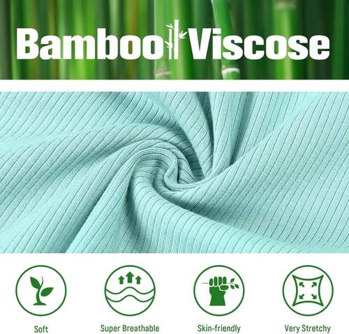 Miniatura 12 de OPAWO Pijama de bambú para niños pequeños, camiseta acanalada y pantalones de 2 piezas para niña, ropa de otoño para bebé, ropa de invierno de 1 a 7