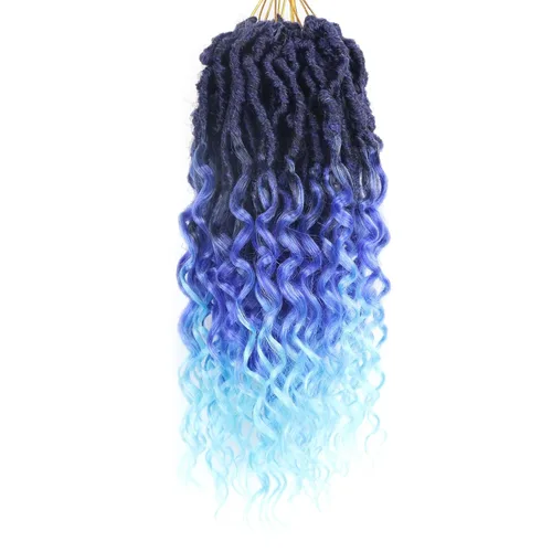 Miniatura 21 de Cabello de ganchillo para mujeres negras Goddess Locs de 14 pulgadas 8 paquetes 613 Locs falsos suaves preenganchados trenzas de ganchillo cabello