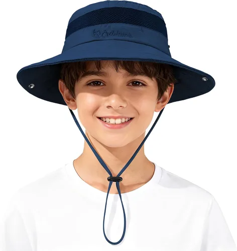 Miniatura 20 de Zando Sombrero de sol para niños al aire libre, UPF 50+, impermeable, sombrero de pescador para niños y niñas, ala ancha, resistente al viento