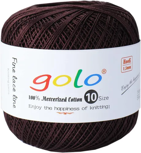 Miniatura 88 de Golo - Bolas de hilo para crochet de algodón tamaño 10, color algodón para crochet D-Fresa D078-fresa