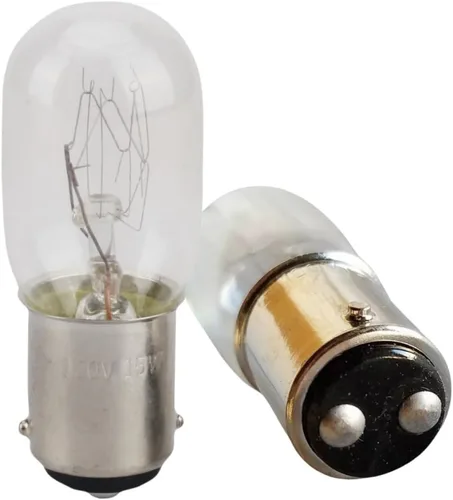 (2 unidades) Bombillas transparentes tipo empuje para Kenmore Singer Janome Otra bombilla de máquina de coser estilo antiguo 15W 120V