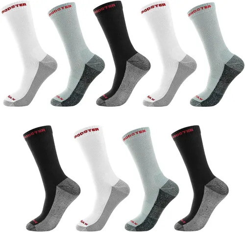 Miniatura 11 de ROCKROOSTER COOLMAX - Calcetines deportivos con control de humedad, duraderos y transpirables (paquete de 9)