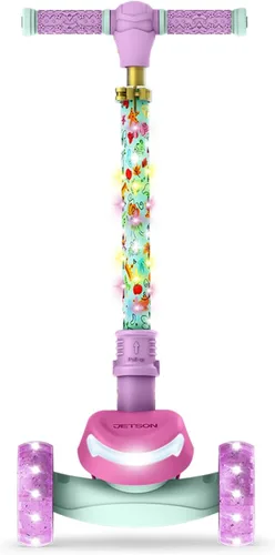 Miniatura 4 de Jetson Character Kids Kick Scooter, luces LED en vástago y ruedas iluminadas, marco ligero, manubrio ajustable en altura, sistema de inclinación