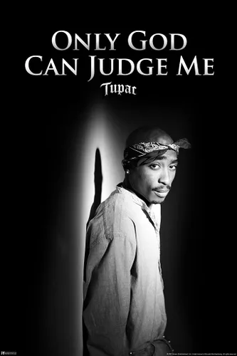Pósteres Tupac de 2 paquetes con texto en inglés "Only God Can Judge Me 90", póster de rapero de hip hop, para habitación, estética, mediados de los