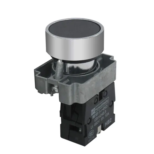Miniatura 2 de mxuteuk 2pcs 1 NO 0.866 in Interruptor de botón momentáneo SPST Negro 660V 10A HB2-BA21-HH