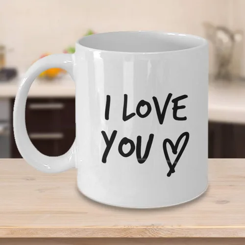 Miniatura 4 de Taza de café con texto en inglés "I Love You", taza romántica para él, ideas de regalo para hombres, mujeres, esposa, marido, girlfriend, prometido