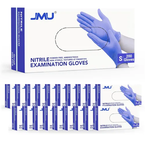 Miniatura 19 de JMU Guantes negros de nitrilo a granel mediano, caja de 1200, 3.5 mil, sin látex sin polvo