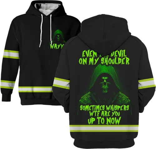 Miniatura 31 de Maddly Polo de alta visibilidad con diseño de calavera y bandera de Estados Unidos, ropa de trabajo patriótica con nombre personalizado para Camisa