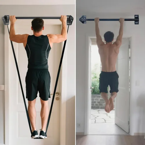 Miniatura 6 de Wall Mounted Pull Up Bar Doorway, Heavy Duty Strength Training Pull-Up & Chin Up Bars for Doorframe, Support Beam or Joist Mount Thick Metal Sturdy