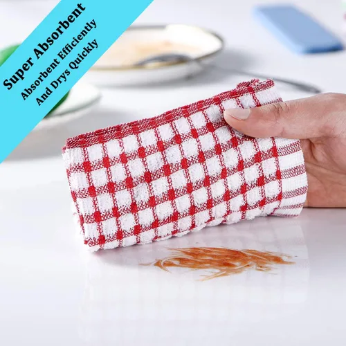 Miniatura 8 de Juego de toallas y paños de cocina, 16 x 25 12 12 12 pulgadas, juego de platos de algodón a granel para lavar platos, trapos todos los días, cocinar