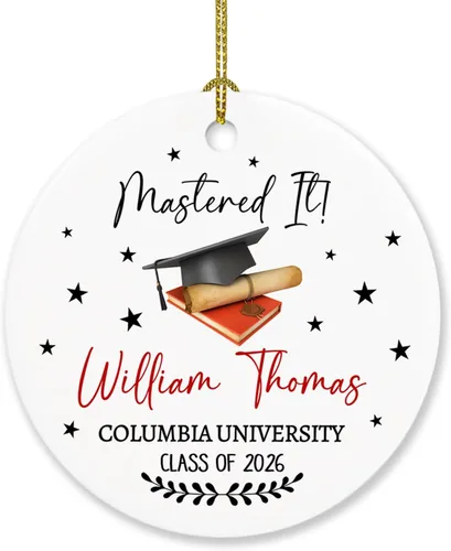 Miniatura 13 de Adorno de graduación «and So The Adventure Begins», adorno de graduación con nombre personalizado, regalo para graduación, escuela secundaria