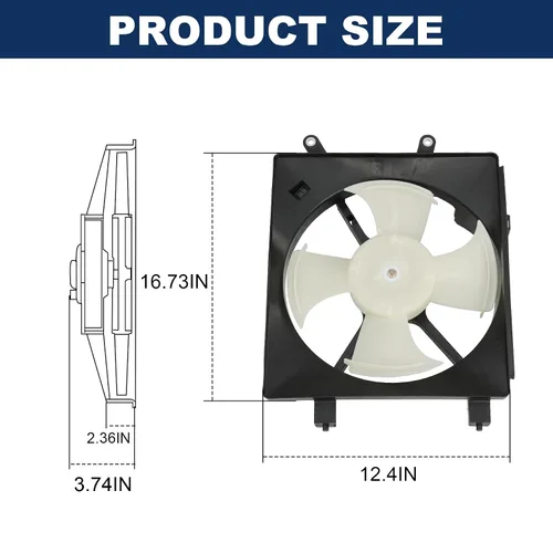 Miniatura 4 de Reemplazo del conjunto del ventilador de refrigeración del radiador del condensador de CA A/C para Honda Civic 2001-2005 HO3113114 620-220 610380