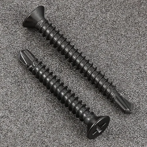 Miniatura 6 de Wensilon (300 piezas) #8×1” para chapa metálica Tornillos autorroscantes 410 de acero inoxidable negro de cabeza plana de alta resistencia Tornillos