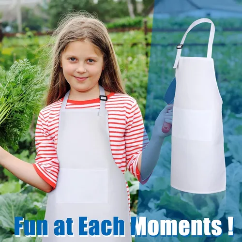 Miniatura 4 de Handepo 30 Pcs Children Artists Aprons Adjustable Chef Apron Kids Painting Aprons for Cooking Kitchen Grilling Painting