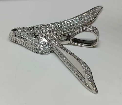 Miniatura 6 de Animas Jewels - Dije de plata de ley 925 para hombre corte redondo VVS1 diamante Naruto Kurama Fox de 225 quilates Plata esterlina Circonita cúbica