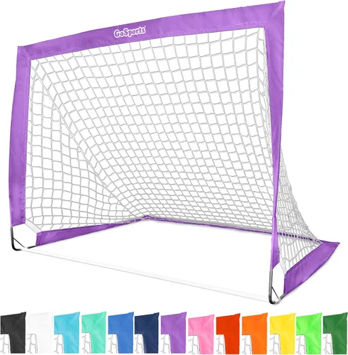 Miniatura 24 de GoSports - Arcos de fútbol portátiles para niños, 13 opciones de color, elige 4 x 3 pies o 6 x 4 pies, redes desplegables de tono de equipo para Rojo