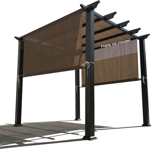 Miniatura 7 de Toldo de repuesto universal para pérgola con tela de polietileno de alta densidad transpirable y bolsillos para barra para pérgola de 10 x 10 pies