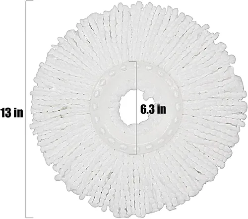 Miniatura 2 de 5 Recambios de microcabezal de repuesto para mopa giratoria 360° Spin Magic - Cabezal de mopa de microfibra, forma redonda, tamaño estándar