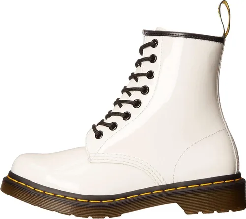 Miniatura 4 de Dr. Martens 1460 - Botas de combate de cuero patentado, color negro, 6 M EE.UU 4 RU, Blanco, 6