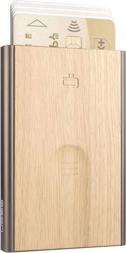 Miniatura 43 de ÖGON -DESIGNS- Tarjetero automático de aluminio, protección RFID contra fraude y desmagnetización, cartera delgada y minimalista para hombres