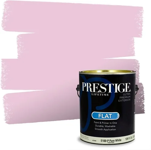 Miniatura 273 de Prestige Paints E100-T-SW6591 Pintura exterior e imprimación en uno, 1 galón, plano, combinación comparable de Sherwin Williams Amaryllis, 1 galón