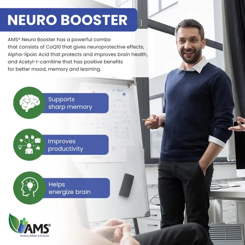Miniatura 4 de America Medic & Science Neuro Booster (60 cápsulas) Suplemento nutricional para la salud cerebral Píldoras de vitaminas para una mejor memoria