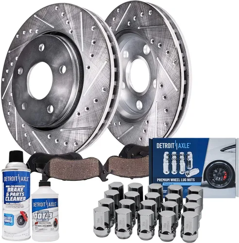 Miniatura 29 de Detroit Axle - 4 rotores de freno para Chevrolet Cruze 2014 2015 [modelos de motores de gas] Rotores de freno de disco perforados y ranurados