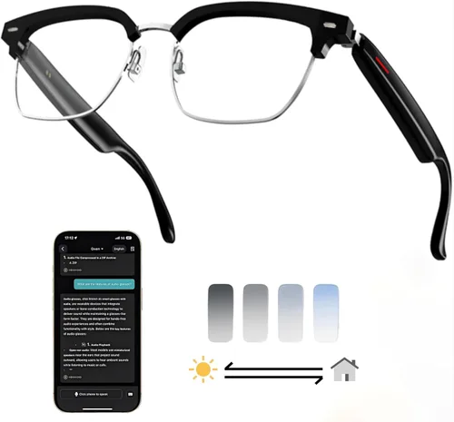 Miniatura 14 de Lentes de traducción Bluetooth inalámbricos inteligentes AI para hombres/mujeres con altavoces/Bluetooth y más de 140 idiomas traducción