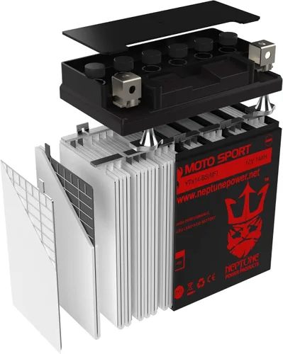 Miniatura 6 de Marca YTX14-BS (MF) Batería Recargable Reemplazo para YUASA YTX14-BS Batería Libre de Mantenimiento