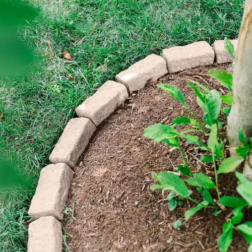 Miniatura 5 de Beuta Borde de paisaje Borde de borde de jardín Ladrillos de piedra sintética para bordes de césped, macizos de flores, caminos y bordes