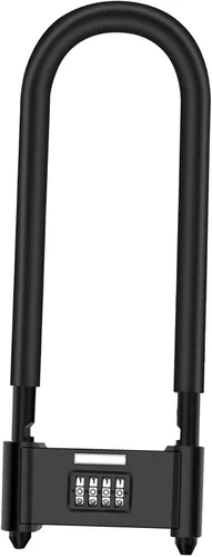 Miniatura 12 de Juego de candado de cable de seguridad (4 cerraduras digitales en U y cable flexible de extremos sellados de acero de 4 pies x 1/2 pulgadas)
