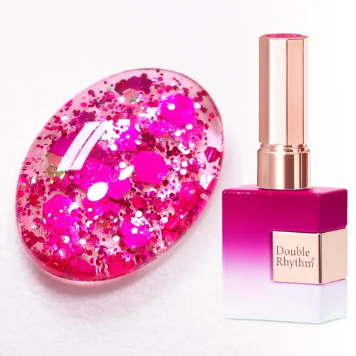 Miniatura 25 de Double Rhythm Esmalte de gel con purpurina de nieve de 0.5 fl oz, color holográfico reflectante para arte de uñas, salón de manicura y bricolaje